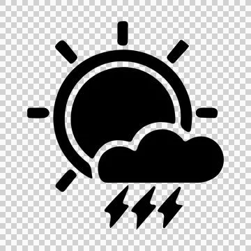 Sun silhouette icon vector, cloud icon, rain icon, power icon Stock Illustration