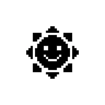 Sun Silhouette Pixel Art Stock Illustration