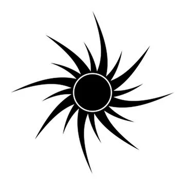 Sun silhouette vector symbol icon design. Stock Illustration