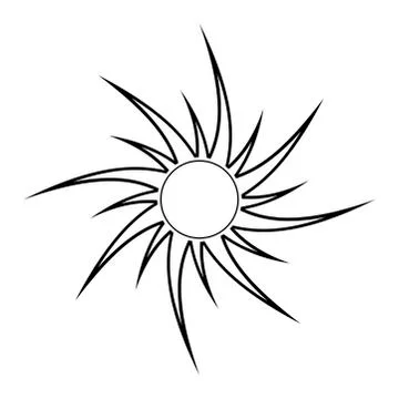 Sun silhouette vector symbol icon design. Stock Illustration