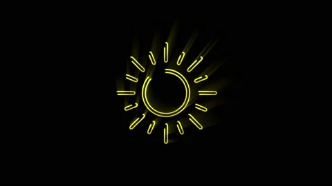 Sun simple icon. Intensity Setting. 4k Motion graphics Video stock 150768443