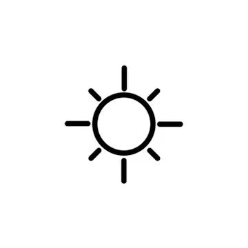 Sun simple vector line icon Stock Illustration