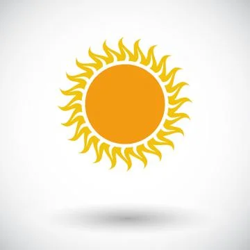 Sun single flat icon 스톡 일러스트