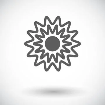 Sun single flat icon Stock Illustration