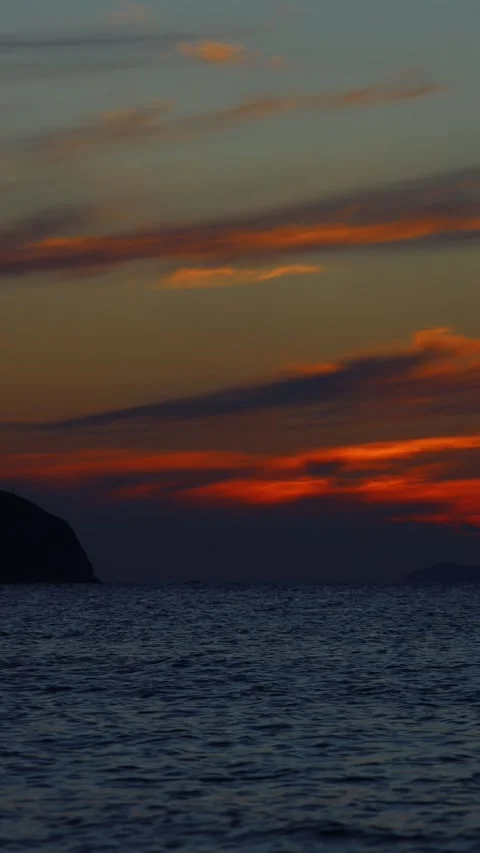 The sun is sinking into the sea. possible to accelerate the image stream. Stock Footage 323196323