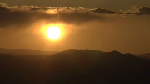 Sun Sinking in the West Stock Footage 54752957