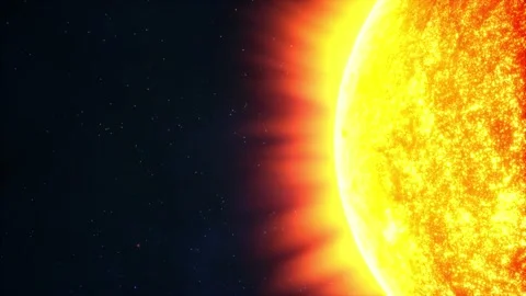 A Sun sitting to right of frame in outer space Stock Footage 155227342