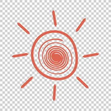 Sun Sketch Spiral Ray Drawing rays black white minimalist Stock Illustration