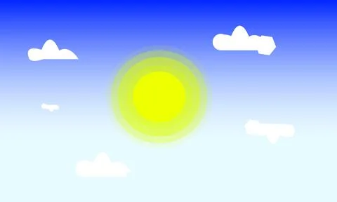 Sun in the skies that can be animated with the decreasing light 스톡 일러스트