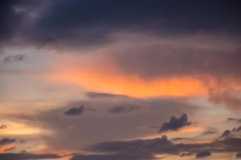Sun, sky and clouds In the evening Stock Photos