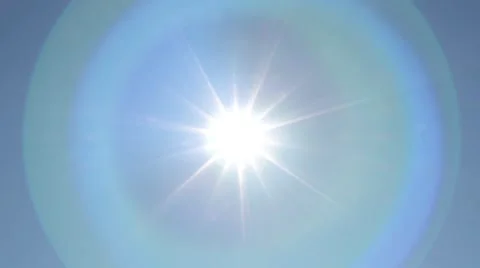 Sun in the sky and light circles Stock Footage 54273104