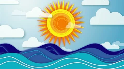 Sun, Sky and Ocean Vídeo Stock 11082067