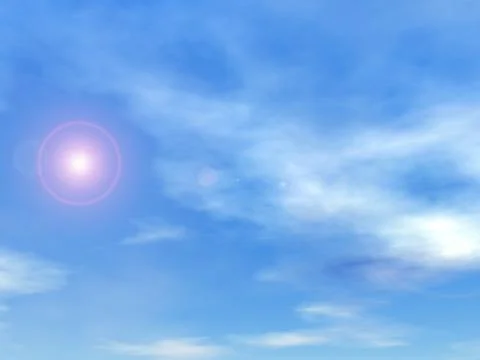 Sun in the sky background - 3D render Stock Illustration