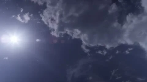 Sun in sky clouds move Stock Footage 11294660