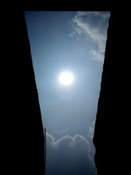 Sun in the sky with clouds Stock Photos