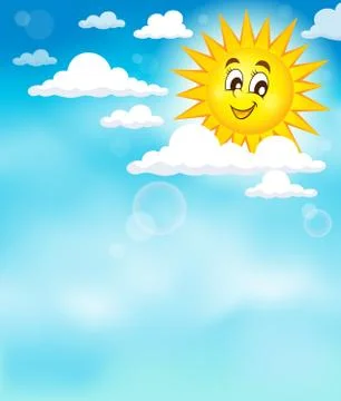 Sun on sky theme image - eps10 vector illustration. Stock Illustration