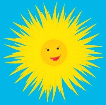 Sun smiles. Illustrazione stock