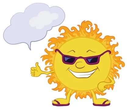 Sun smiley with glasses Stock Illustration
