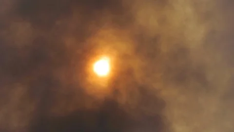Sun in the smoke Stock Footage