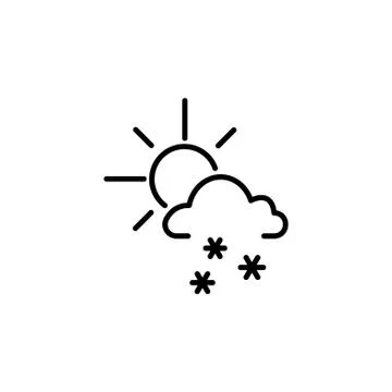 Sun snow icon vector black on white background Stock Illustration