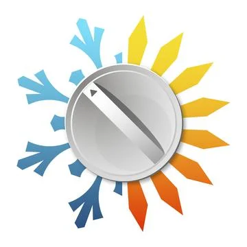 Sun snowflake and air temperature controller Stock Illustration