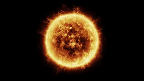 The Sun Solar Atmosphere isolated on bla... | Stock Video | Pond5