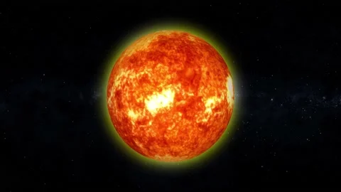 Sun Solar Atmosphere isolated on black background, sun rotation in the space, Stock Footage 131096737
