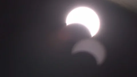 Sun solar eclipse concept, Motion bright light on solar eclipse on december2019 Stock Footage 122901068