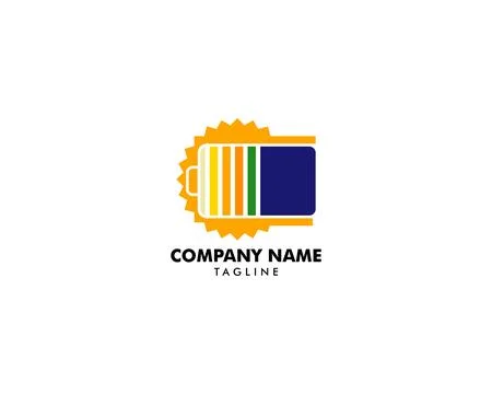 Sun solar energy logo design template Stock Illustration