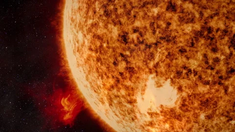 Sun Solar Flare Particles coronal mass ejections Stock Footage 310590161