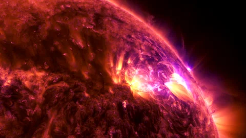 Sun. Solar flare. Solar activity. Stock Footage 152760792