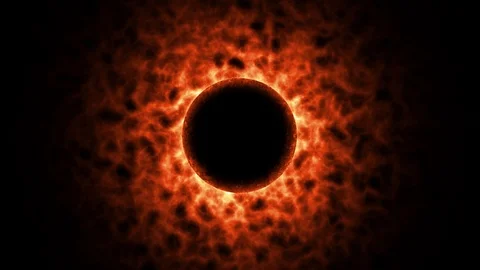 Sun with solar flares. Burning ring of fire. Vídeo Stock 114460584