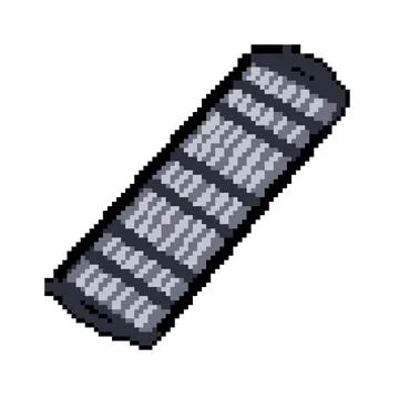 Sun solar panel pixel art vector illustration Stock Illustration