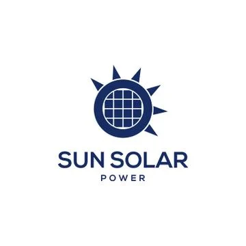 Sun Solar Power logo Vector Ilustração Stock