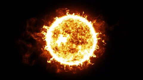 Sun with Solar protuberances and explosions. HD 1080. Looped animation. Stock Footage 50213256