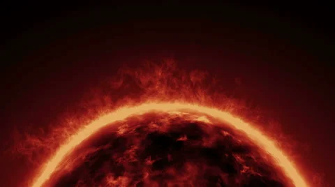 Sun solar surface with magma and lava burning and flames with smoke on it. Stock Footage 45599567