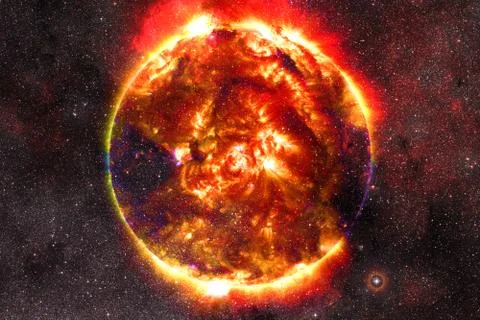 Sun. Solar System. Elements of this image furnished by NASA Foto stock