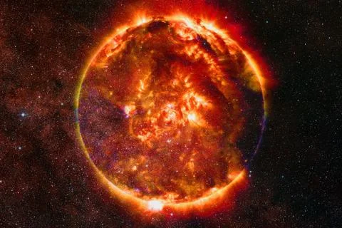 Sun. Solar System. Elements of this image furnished by NASA Foto stock