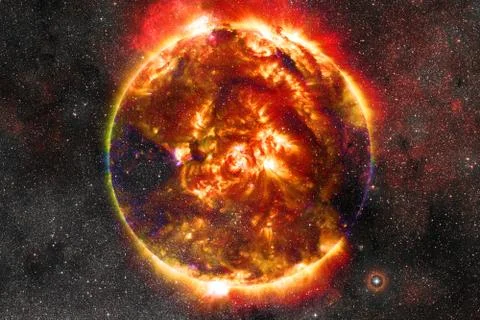 Sun. Solar System. Elements of this image furnished by NASA Foto stock