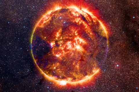 Sun. Solar System. Elements of this image furnished by NASA Foto stock