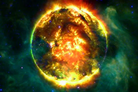 Sun. Solar System. Elements of this image furnished by NASA Foto stock