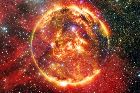 Sun. Solar System. Elements of this image furnished by NASA Foto stock