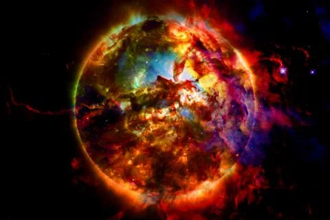 Sun. Solar System. Elements of this image furnished by NASA Foto stock