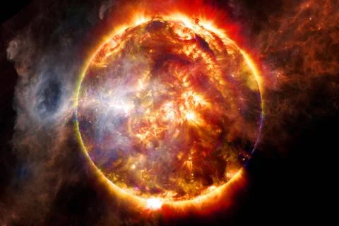 Sun. Solar System. Elements of this image furnished by NASA The Sun is th... Foto stock