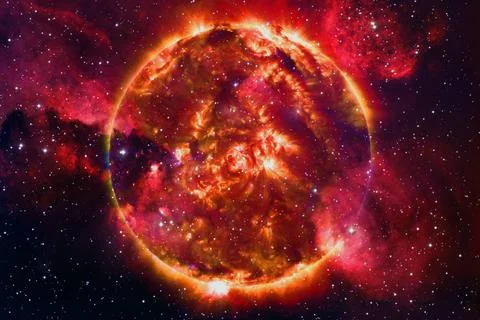  Sun. Solar System. Elements of this image furnished by NASA The Sun is th... Foto stock