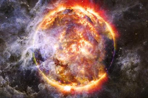  Sun. Solar System. Elements of this image furnished by NASA The Sun is th... Foto stock