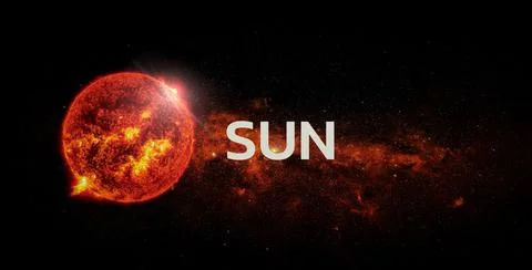 Sun on space background. Elements of this image furnished by NASA. Stock Photos
