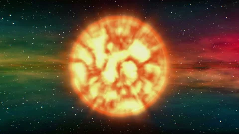 Sun on space nebula background Stock Footage 90453473