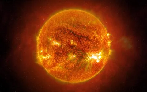 The Sun in Space. Stock Photos
