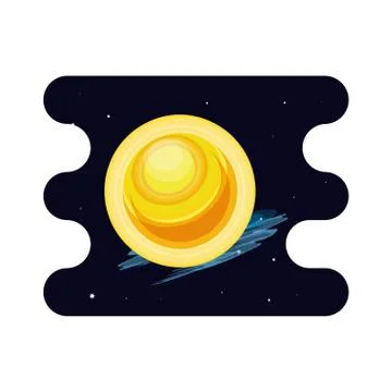 Sun space scene icon Stock Illustration